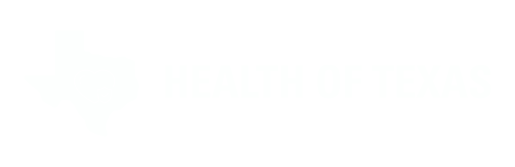 Health of Texas white logo